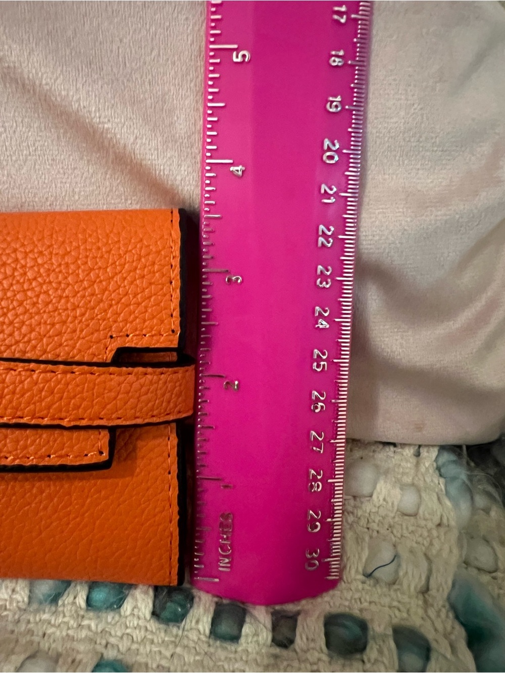 INSPIRED Orange Leather Turn-Lock Wallet Clutch - Picture 9 of 9